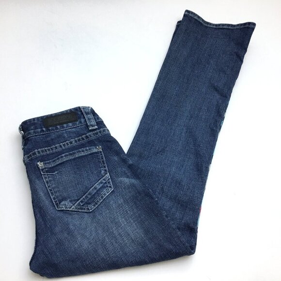 Rock & Roll Cowgirl Jeans Bootcut Mid Rise Aztec Western Leg Stripes 28 x 34 - Picture 9 of 9